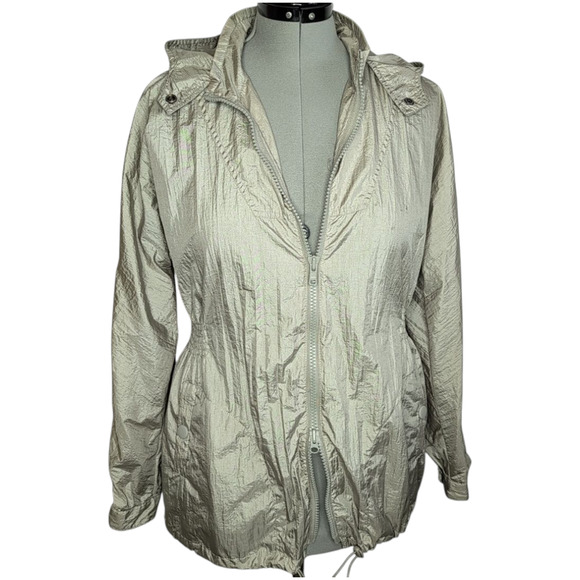 Calvin Klein Jeans gray hooded nylon jacket, women's size medium - Picture 11 of 11